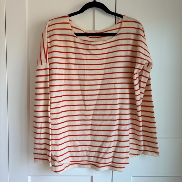 Vince Orange and Cream Cashmere SweaterM